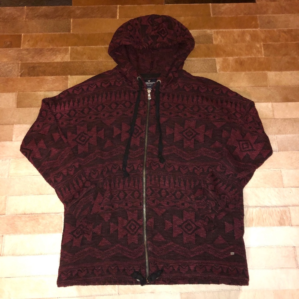 Hooded Zip Up Sweater By American Eagle